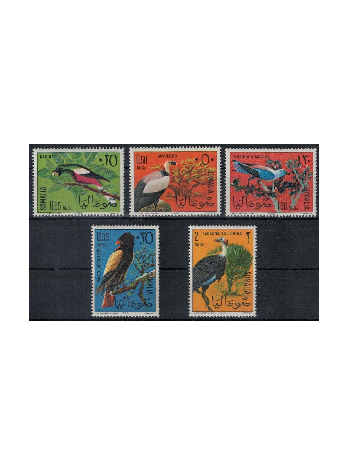 SOMALIA 1966 Somali birds 5v MNH**