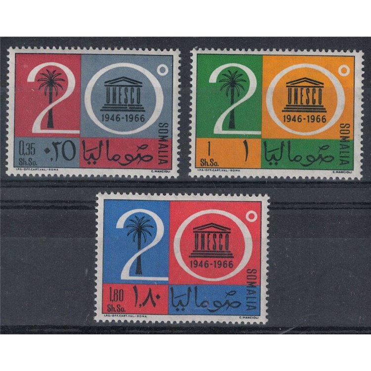 SOMALIA 1966 Unesco 3v MNH**