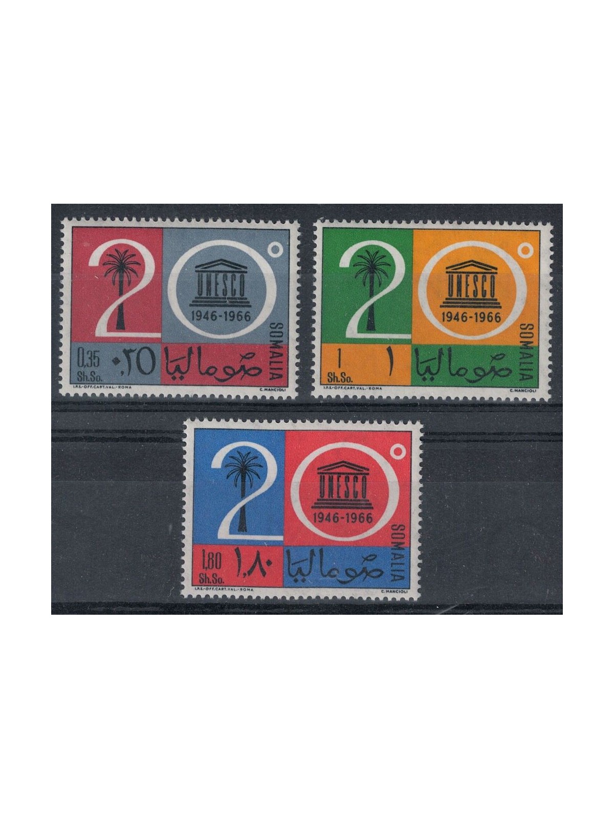 SOMALIA 1966 Unesco 3v MNH**