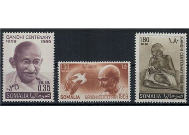 SOMALIA 1969 Mahatma Gandhi 3v MNH**