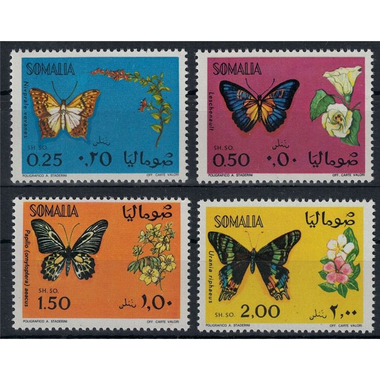 SOMALIA 1970 Farfalle 4v MNH**