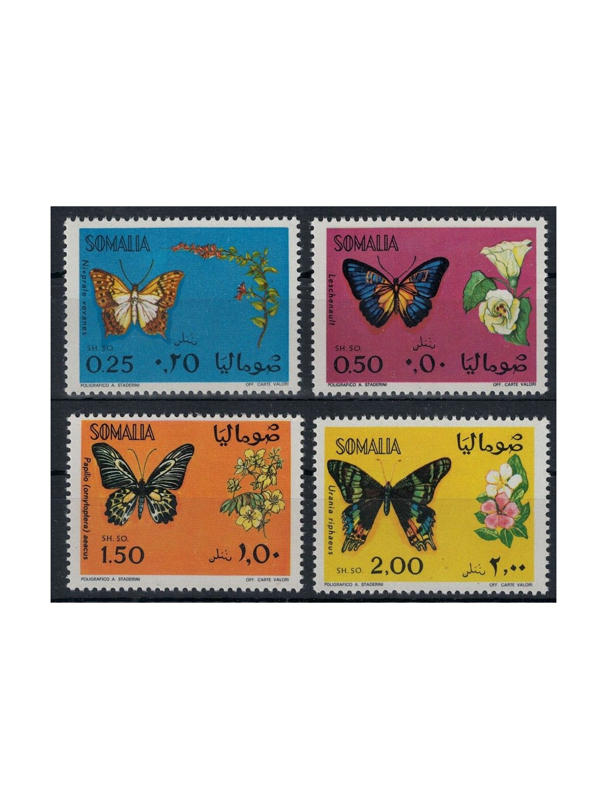 SOMALIA 1970 Butterflies 4v MNH**