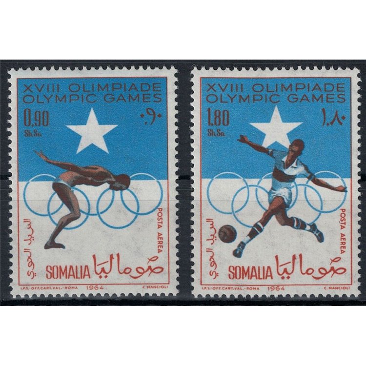 SOMALIA 1964 Tokyo Olympic Games (airmail) 2v MNH**