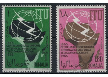 SOMALIA 1965 ITU centenary, airmail 2v MNH**
