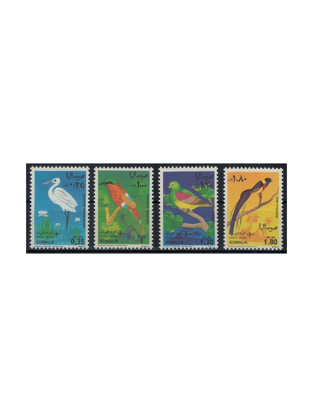 SOMALIA 1968 Uccelli somali, posta aerea 4v MNH**