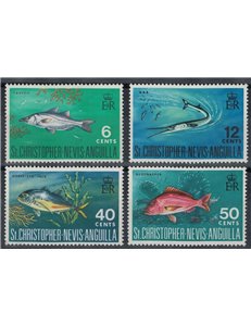 ST. CHRISTOPHER NEVIS ANGUILLA 1969 Fauna marina, pesci 4v MNH**