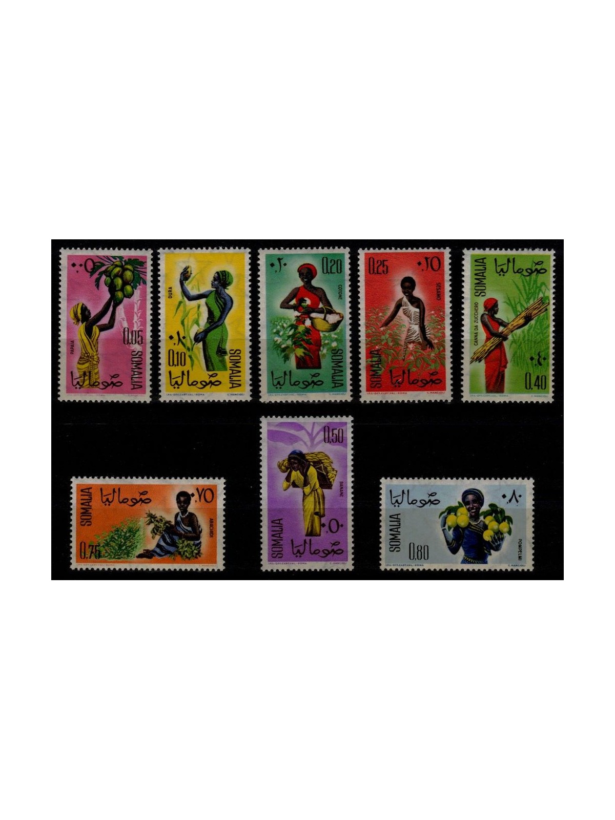 SOMALIA 1961 Indigeni e prodotti diversi 8v MNH**