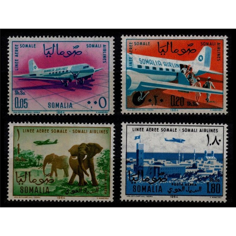 SOMALIA 1964 Linee aeree somale 4v MNH**