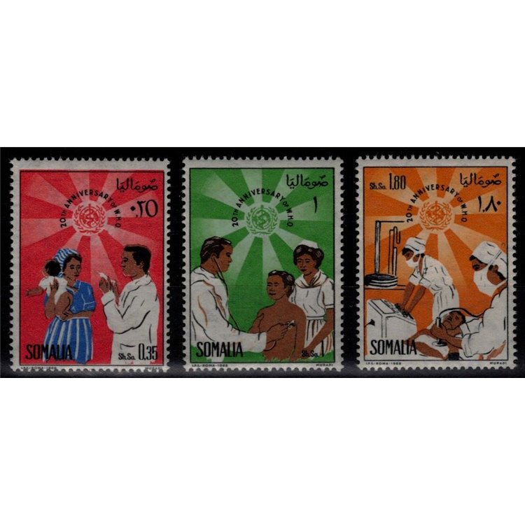 SOMALIA 1968 World Health Organization 3v MNH**
