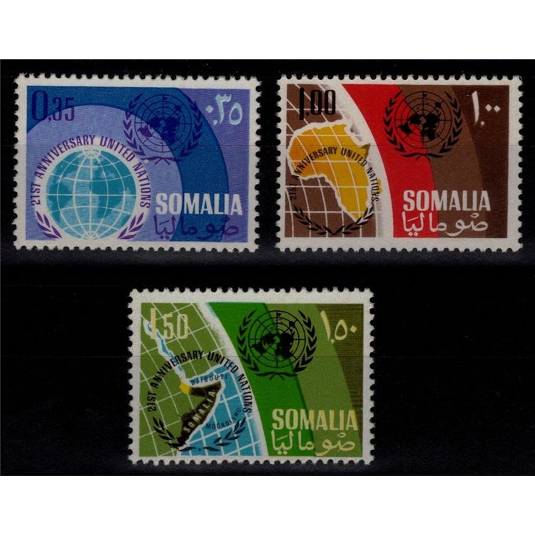 SOMALIA 1966 United Nations 3v MNH**