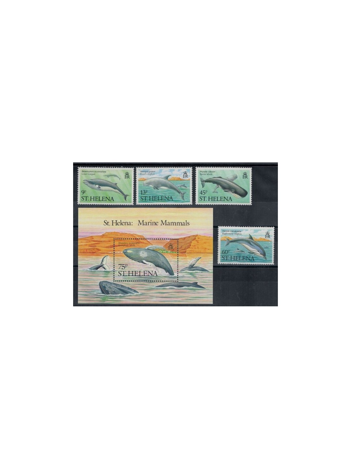 ST. HELENA 1987 Fauna marina, balene 4v + 1 BF MNH**