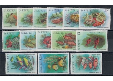 ST. KITTS 1984 Marine Life 14v MNH**