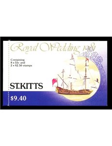 ST. KITTS 1981 Carlo e Diana, Royal Wedding LB MNH**