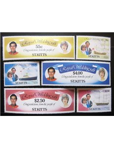 ST. KITTS 1981 Charles & Diana wedding 6v MNH**