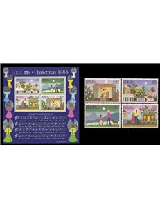 ST. KITTS 1983 Christmas - Christmas 4v + 1 s/s MNH**