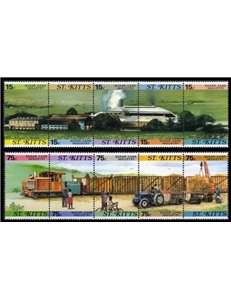 ST. KITTS 1987 Sugarcane Industry 10v MNH**