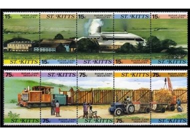 ST. KITTS 1987 Sugarcane Industry 10v MNH**