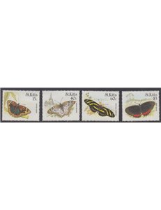ST. KITTS 1990 Farfalle - Butterflies 4v MNH**