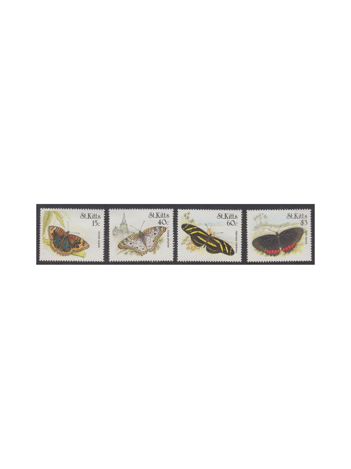 ST. KITTS 1990 Farfalle - Butterflies 4v MNH**