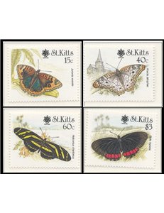 ST. KITTS 1990 Expo 90, Farfalle - Butterflies 4v MNH**