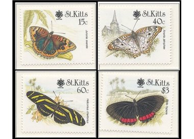 ST. KITTS 1990 Expo 90, Butterflies - Butterflies 4v MNH**