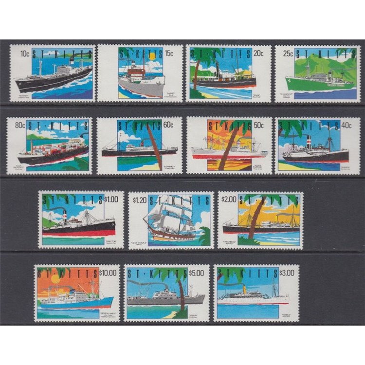 ST. KITTS 1990 Navi - Ships 14v MNH**