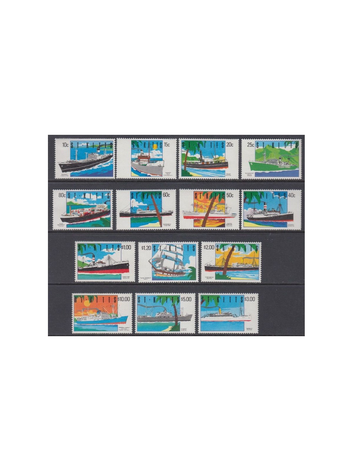 ST. KITTS 1990 Navi - Ships 14v MNH**