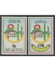ST. KITTS 1991 Censimento - Census day 2v MNH**