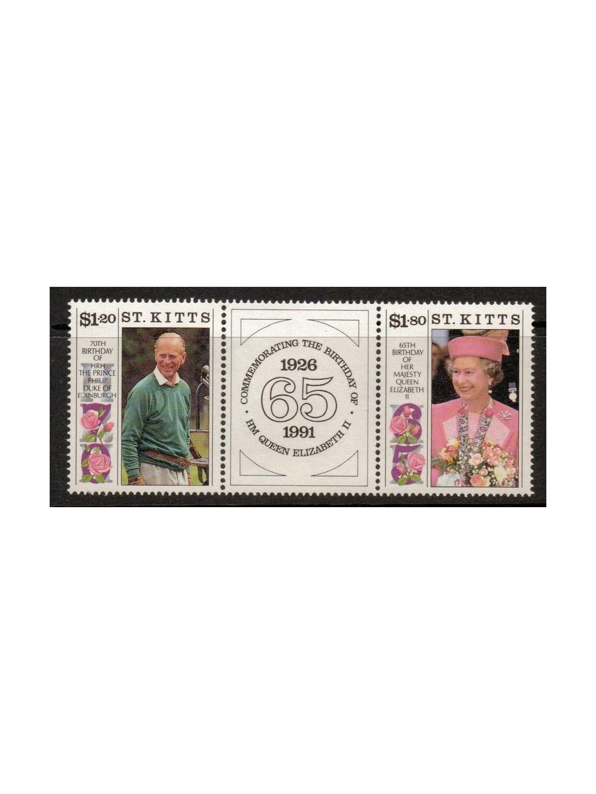 ST. KITTS 1991 Queen Elizabeth II Birthday - Queen birthday 2v MNH**