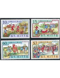 ST. KITTS 1991 Christmas - Christmas 4v MNH**