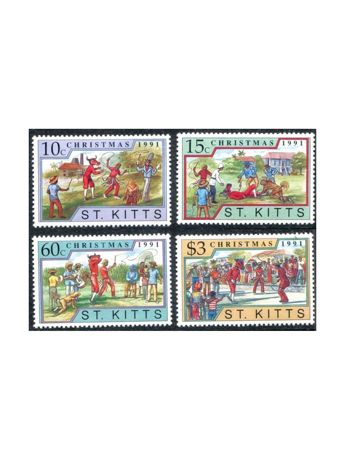 ST. KITTS 1991 Christmas - Christmas 4v MNH**