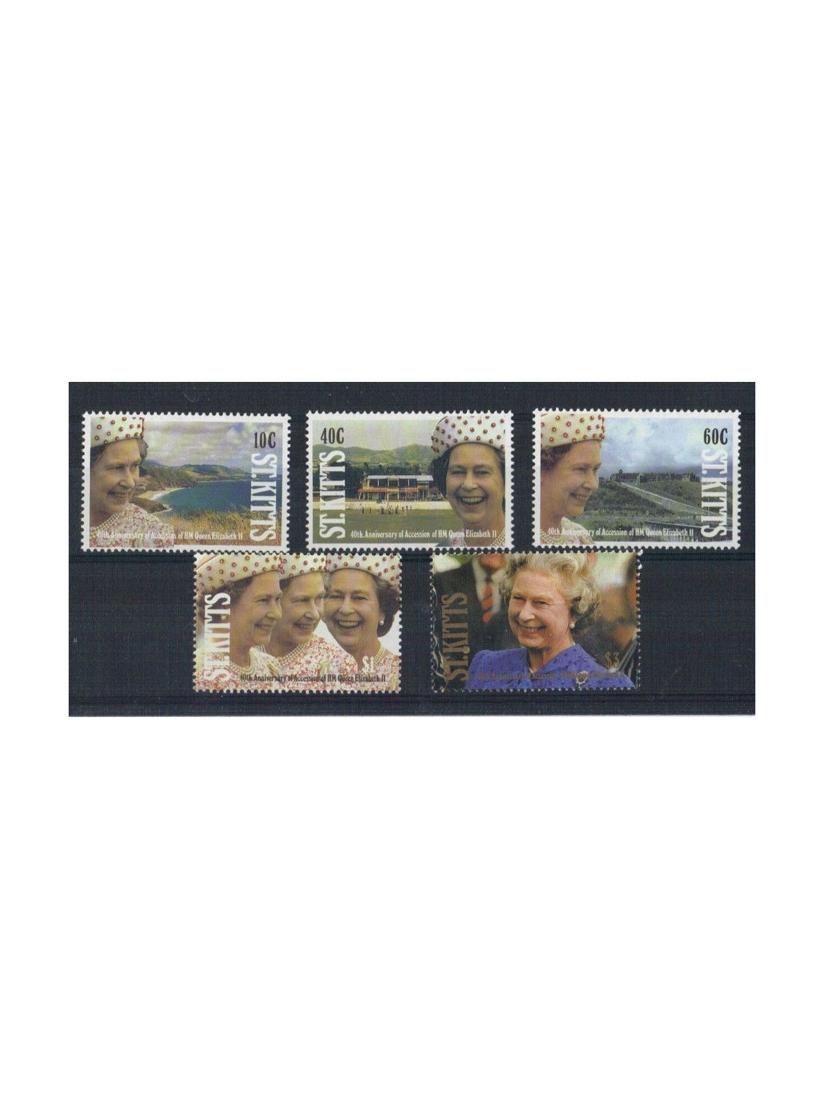 ST. KITTS 1991 Accesso al trono - Queen accession anniversary 5v MNH**