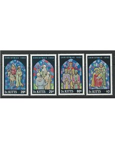 ST. KITTS 1992 Christmas - Christmas 4v MNH**