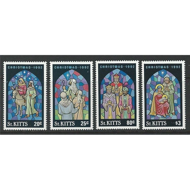 ST. KITTS 1992 Christmas - Christmas 4v MNH**