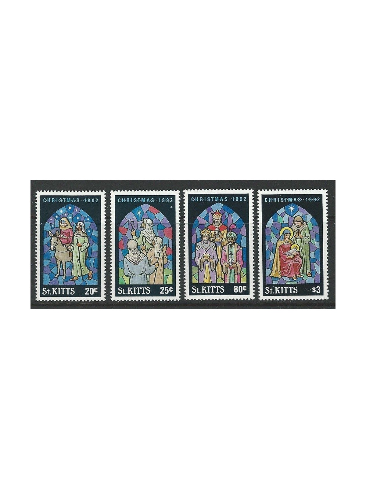 ST. KITTS 1992 Natale - Christmas 4v MNH**