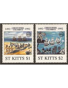 ST. KITTS 1992 Christopher Columbus - Discovery of America 2v MNH**