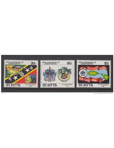 ST. KITTS 1993 Independence anniversary - 10 years independence 3v MNH**