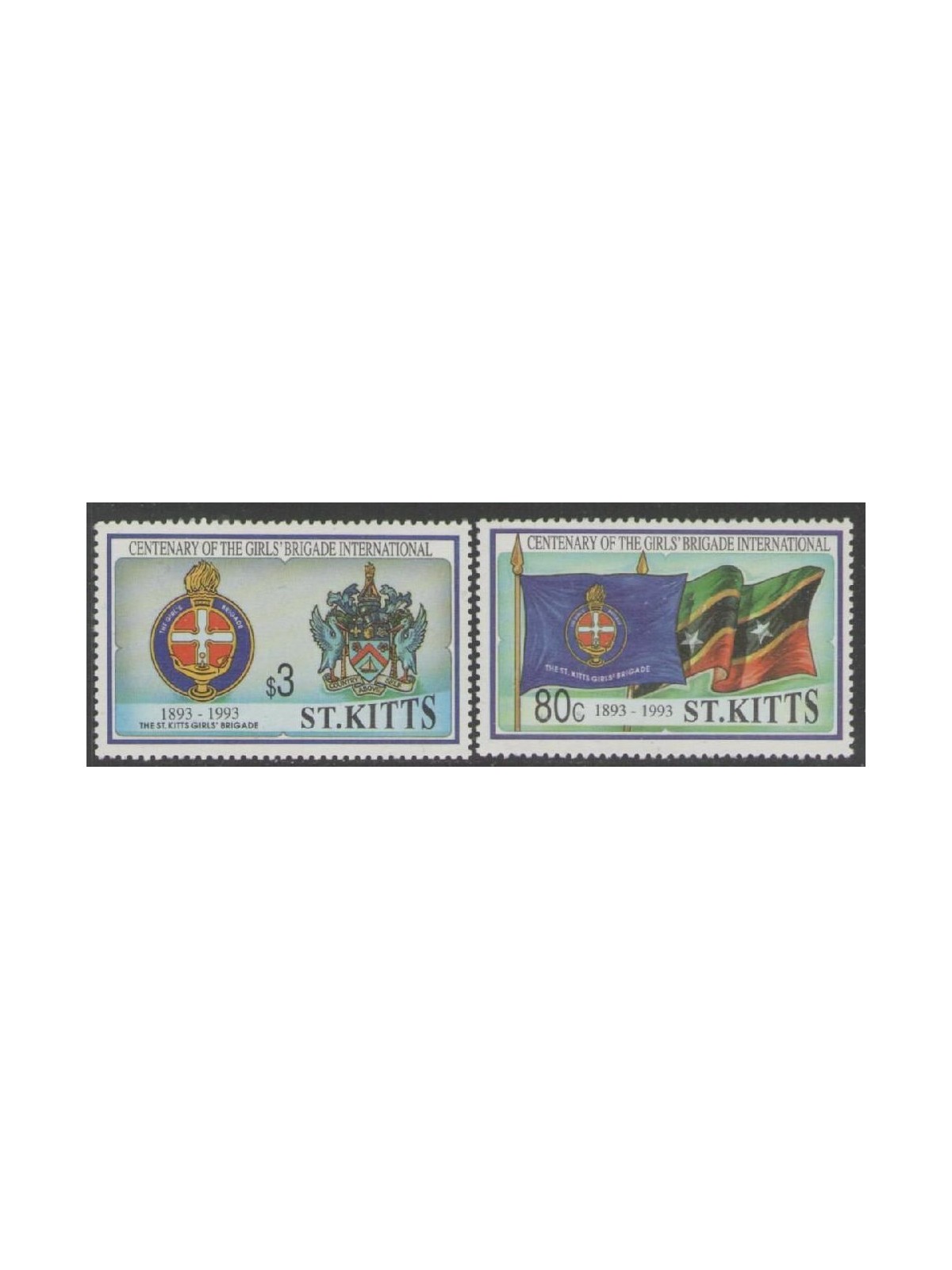 ST. KITTS 1993 Girls Brigade International 2v MNH**