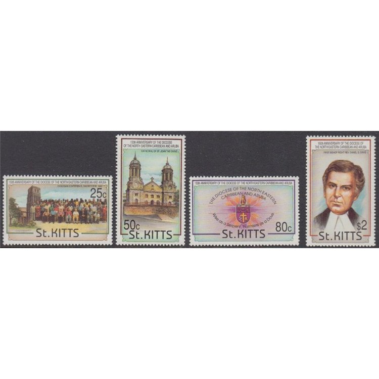 ST. KITTS 1993 Diocese of the Caribbean - Anglican church 4v MNH**