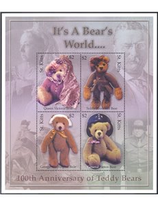 ST. KITTS 2003 Teddy bear - Teddy bears 4v in sheet MNH**