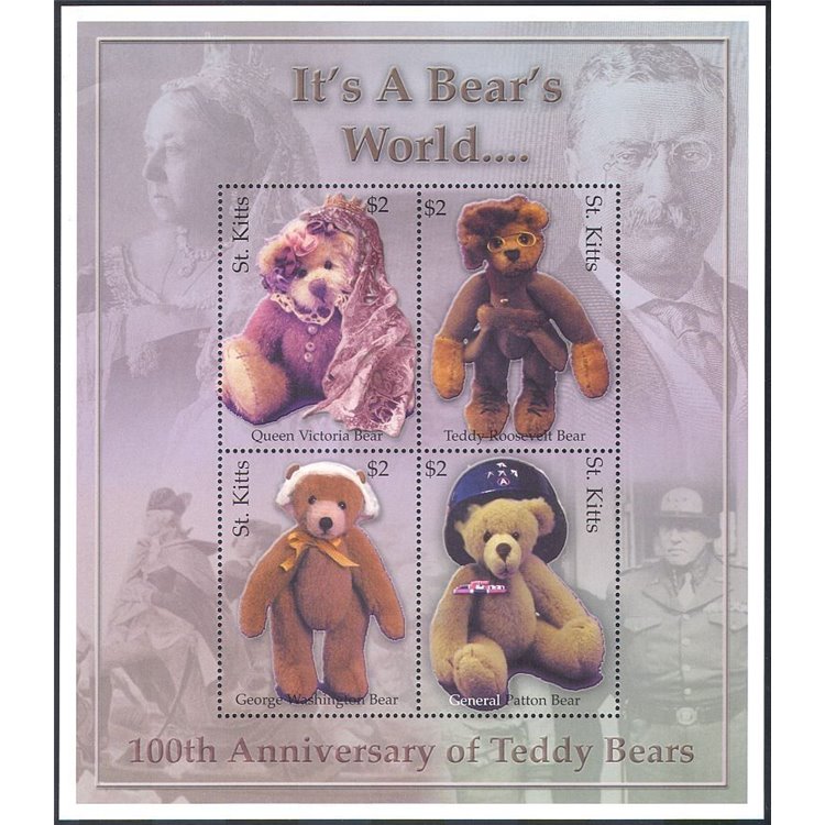 ST. KITTS 2003 Teddy bear - Teddy bears 4v in sheet MNH**