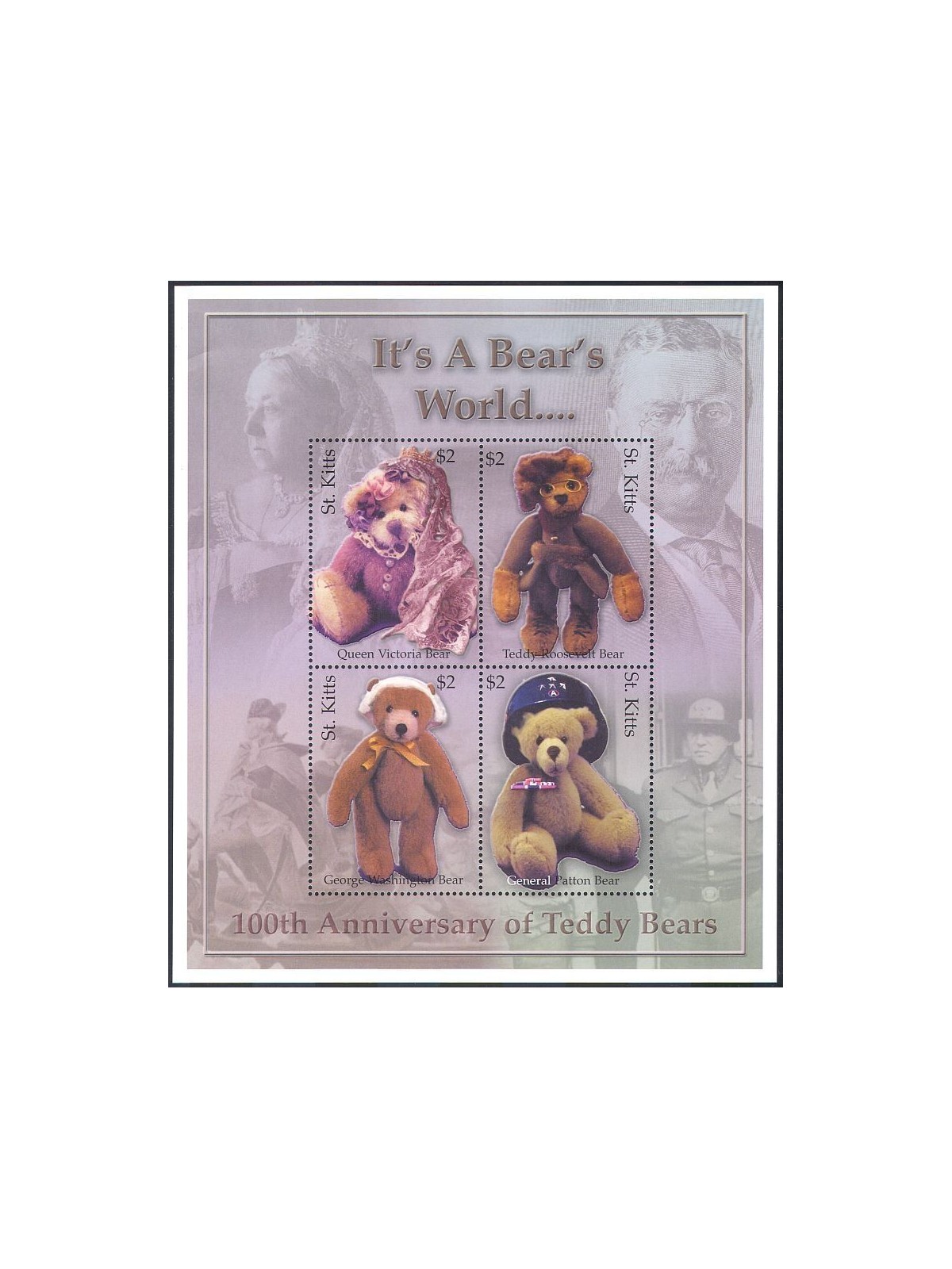 ST. KITTS 2003 Teddy bear - Teddy bears 4v in sheet MNH**