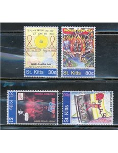 ST. KITTS 2004 World AIDS day 4v MNH**