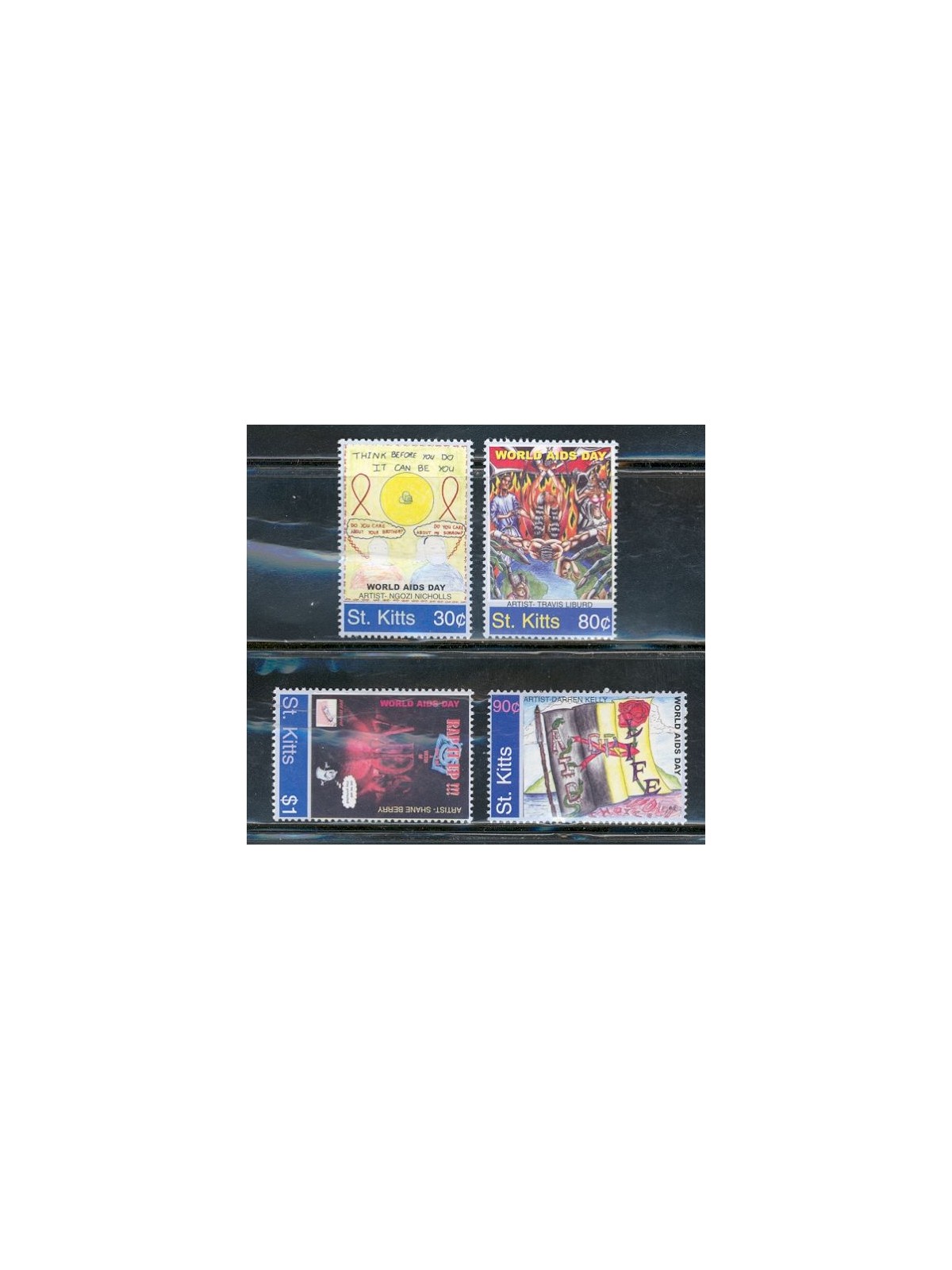 ST. KITTS 2004 World AIDS day 4v MNH**