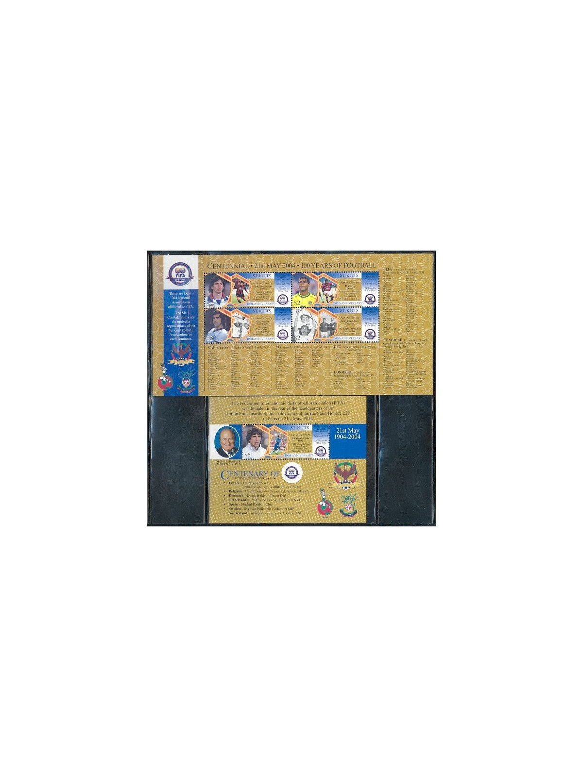 ST. KITTS 2004 FIFA Centenary 4v + 1 s/s MNH**