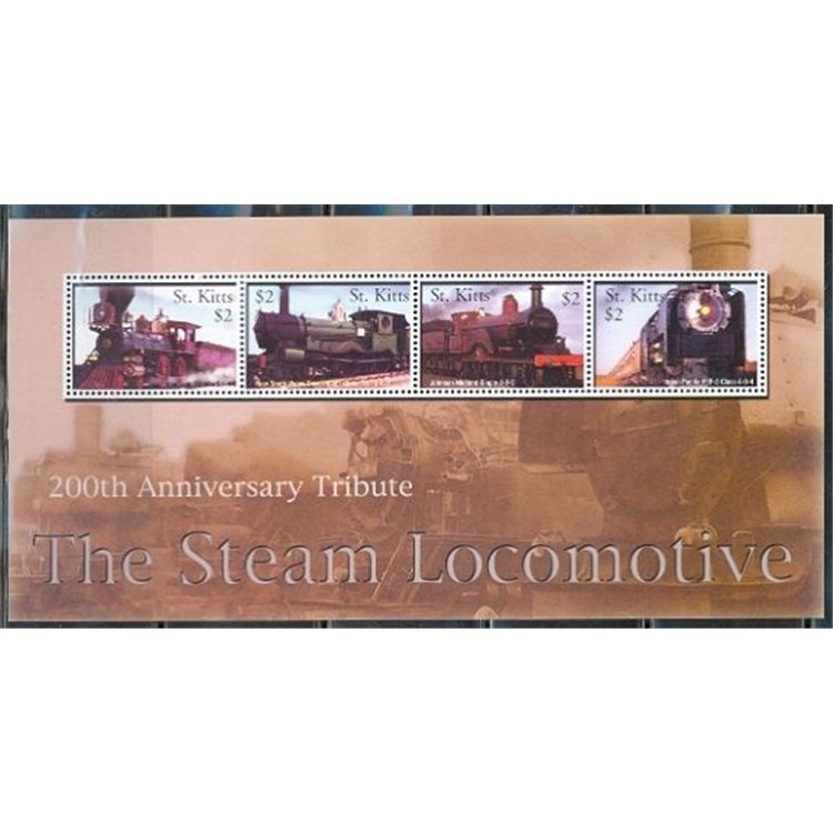 ST. KITTS 2004 Trains, locomotives 4v MNH**