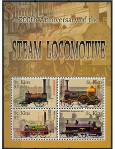 ST. KITTS 2004 Locomotives, 4v trains MNH**
