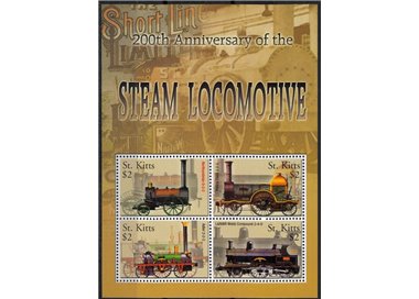 ST. KITTS 2004 Locomotives, 4v trains MNH**