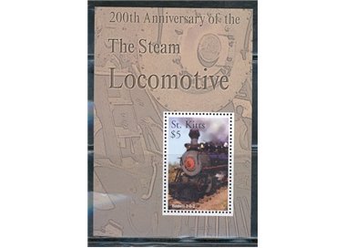 ST. KITTS 2004 Locomotives, trains s/s MNH**