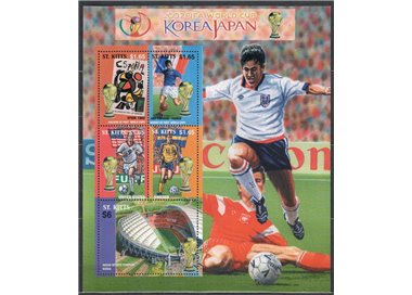 ST. KITTS 2002 World Cup Football 5v in MNH sheet**